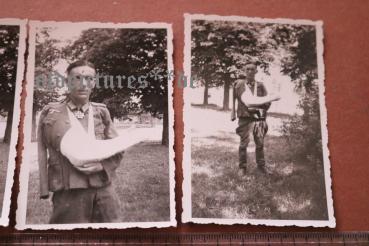 Preview: vier original Aufnahmen - Ritterkreuzträger Otto Kühn 1943 im Lazarett Modlin